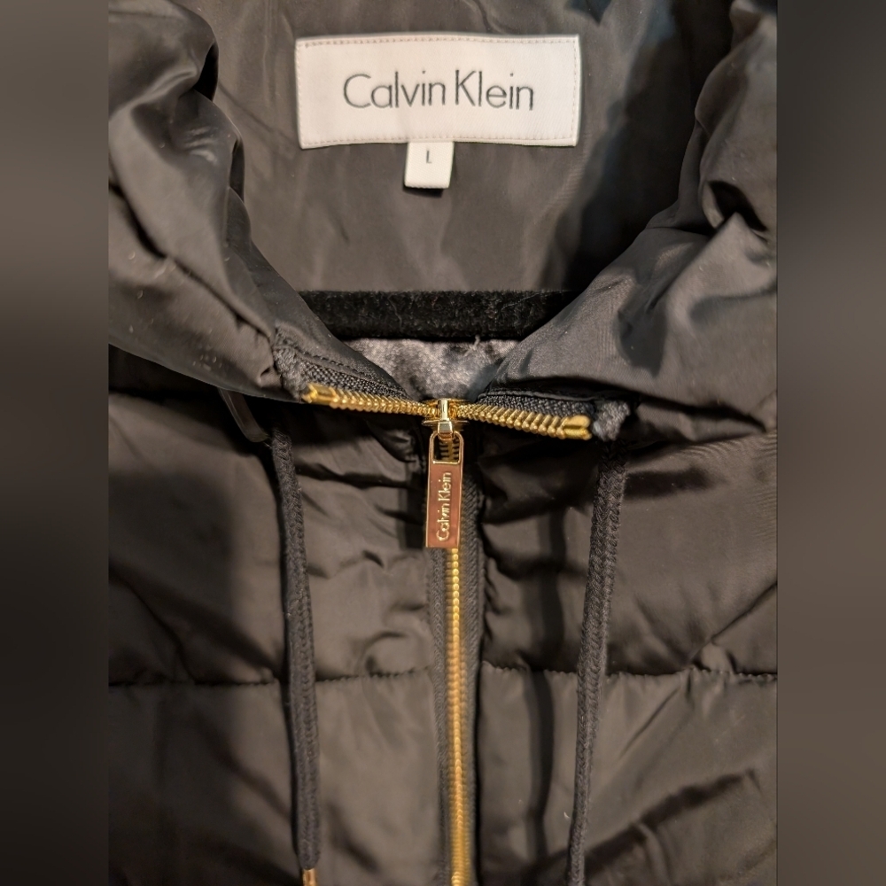 Calvin Klein Women's Black Quilted Vest Size L Nwot - Picture 3 of 3